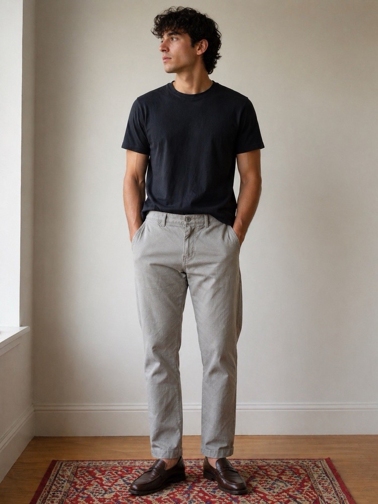 J.CREW Men's Gray Twill Chino Pants Slim Fit Straight Leg Stretch Pockets 29