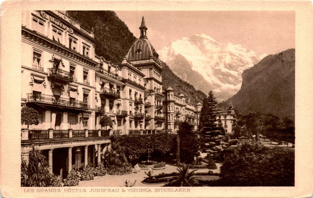 LES GRANDS HOTELS JUNGFRAU, VICTORIA INTERLAKEN, Postcard