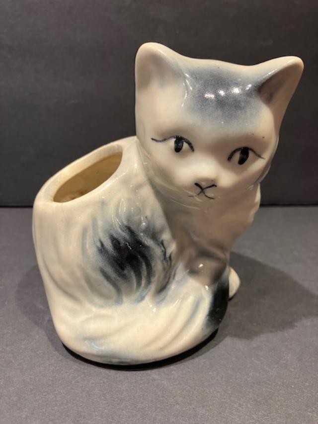 Vintage Mid Century Modern Ceramic Kitten Cat Planter