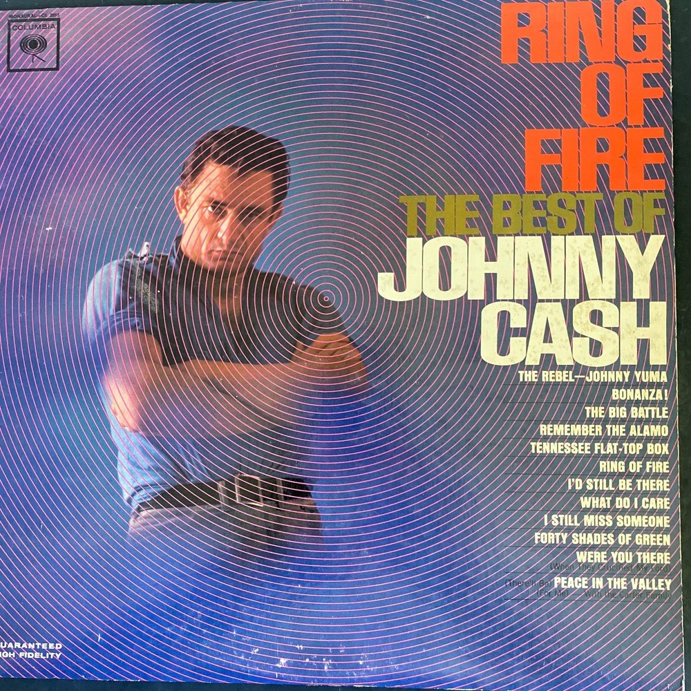 Johnny Cash – Ring Of Fire LP Record 1963 Columbia Country Folk 33 RPM Mono