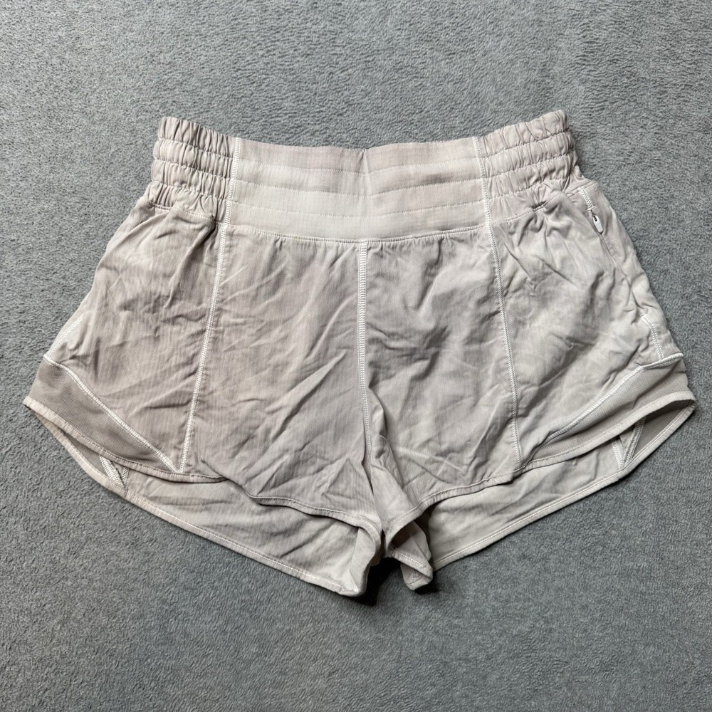 Lululemon Hotty Hot Shorts Womens 4 White Athleisure Gym Performance Stretch
