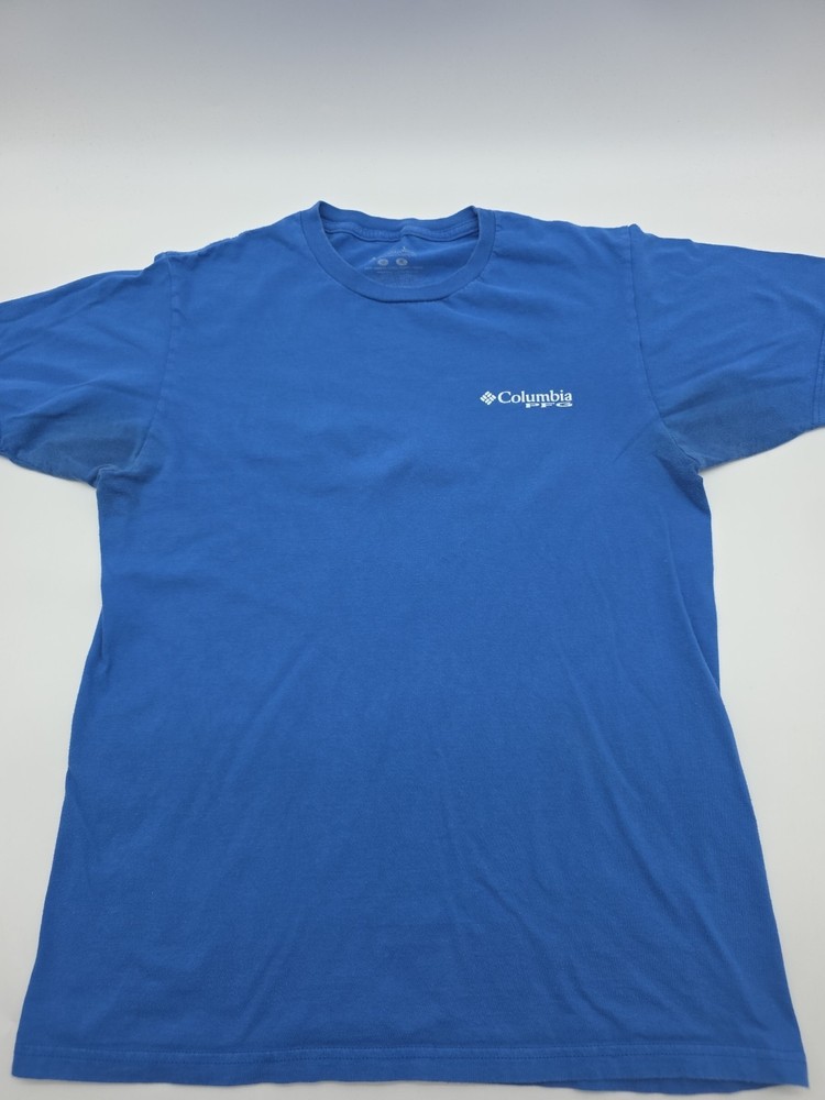Columbia Medium Blue Sportwear Men Spell Out Shirt..#40379
