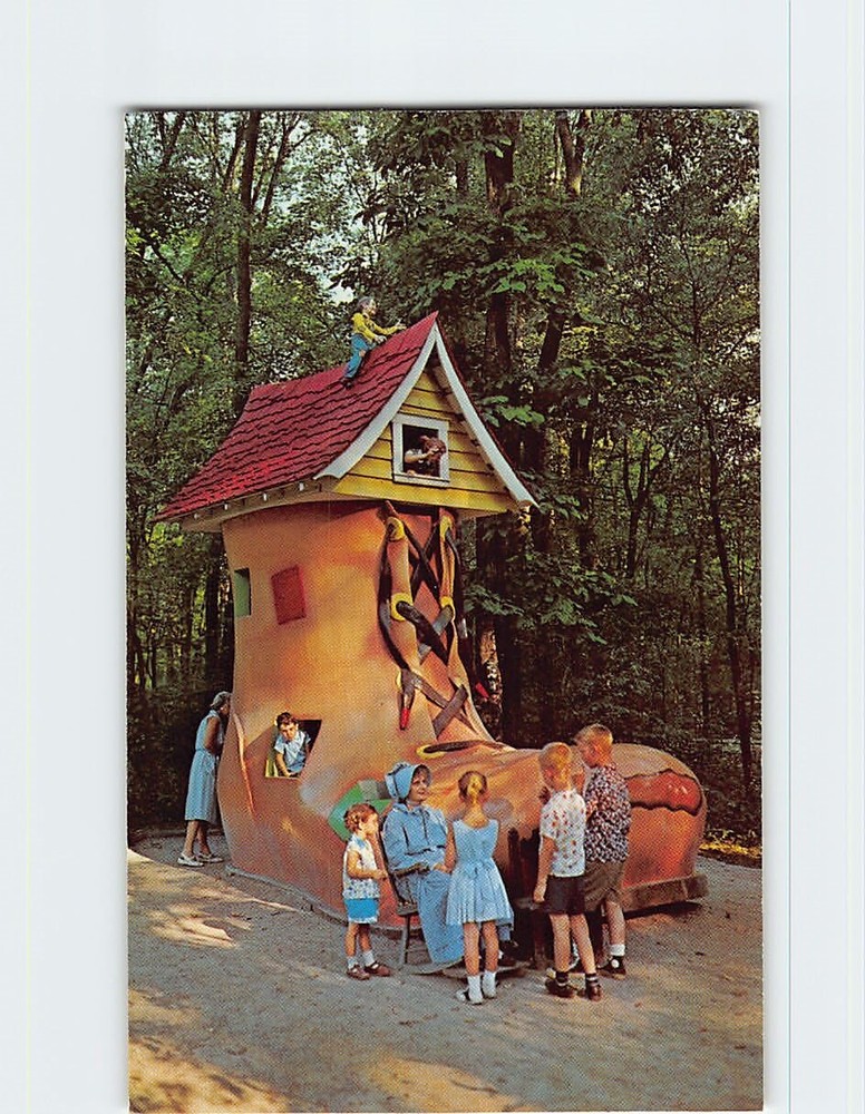 Postcard Old Lady in the Shoe Story Book Forest near Ligonier Pennsylvania USA