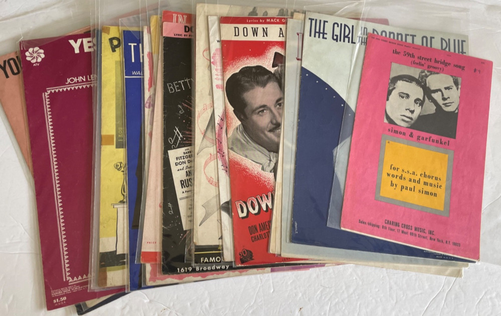 SH-20 Vintage Piano Sheet Music lot of 28 Show-tunes Hits 20’s To 50’s Yesterday
