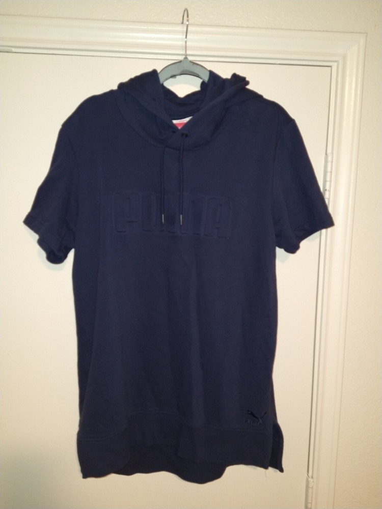 Puma Seasonal Short Sleeve Hoodie Peacoat Men's sz Medium