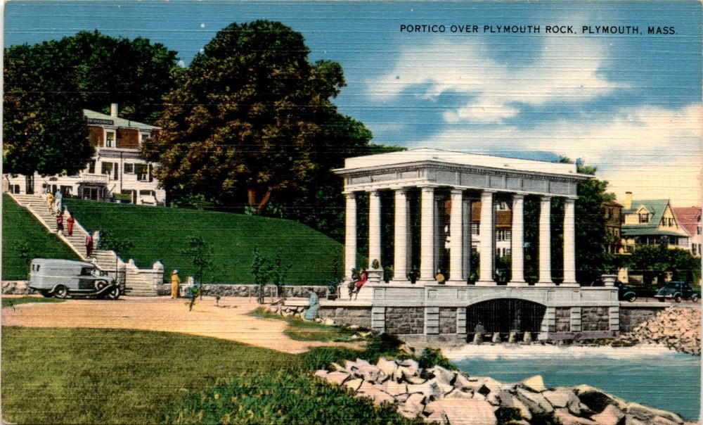 PLYMOUTH ROCK, PLYMOUTH, MASS, South Shore Novelty Co., Hull, Postcard