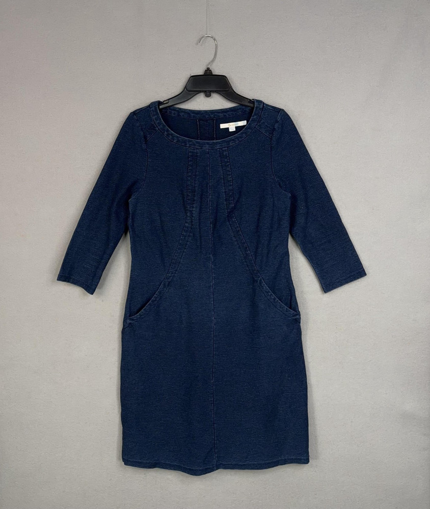 Boden Dress Womens 10 Blue Denim Pockets Workwear Minimalist Classic Office Glam