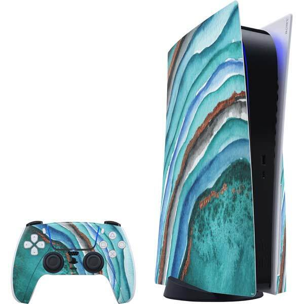 Geode PS5 Bundle Skin - Turquoise Watercolor Geode