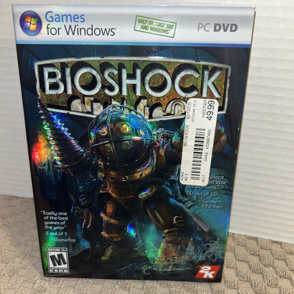 BioShock 1ST PRINT w/ Slipcover (PC DVD, 2007) FACTORY SEALED