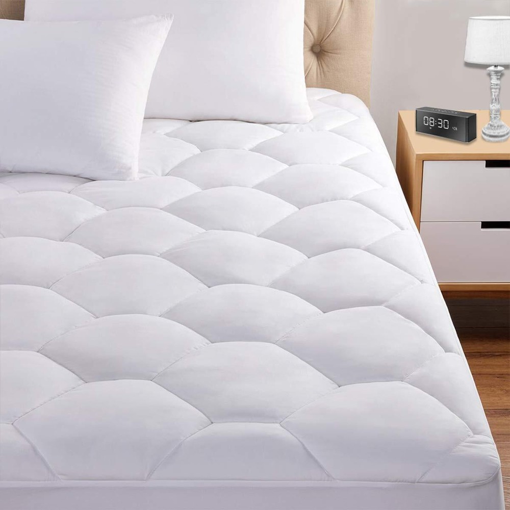 King Mattress Pad 8-21 Deep Pocket Protector Ultra Soft Quilted Fitted Topper