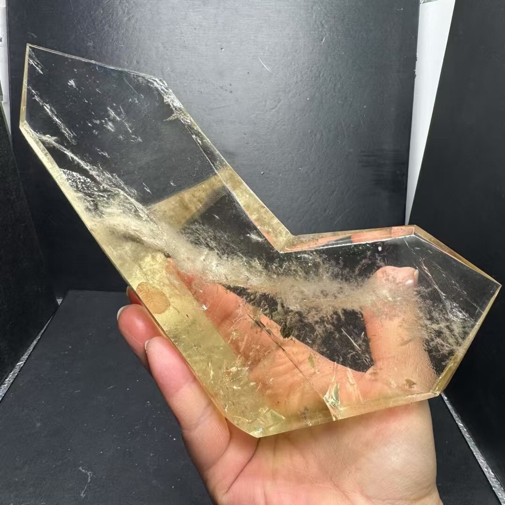 3LB AAA+ Natural Citrine Quartz Obelisk Tower Reiki Wand with Stand