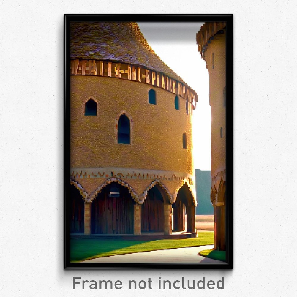 8-Bit Psychedelic Granary Pixel Art Poster - Trippy Video Game Print
