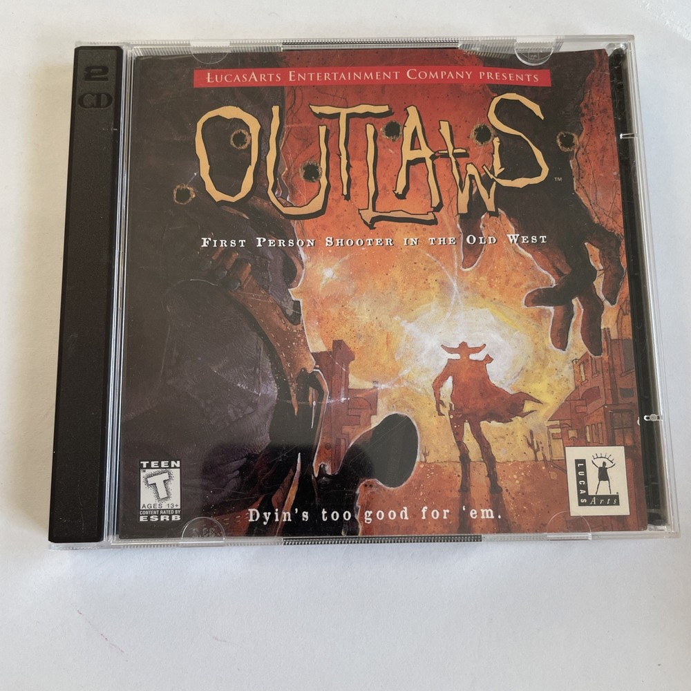 Outlaws PC 2 CD-ROMs with Soundtrack LucasArts 1997 Game for Windows 95