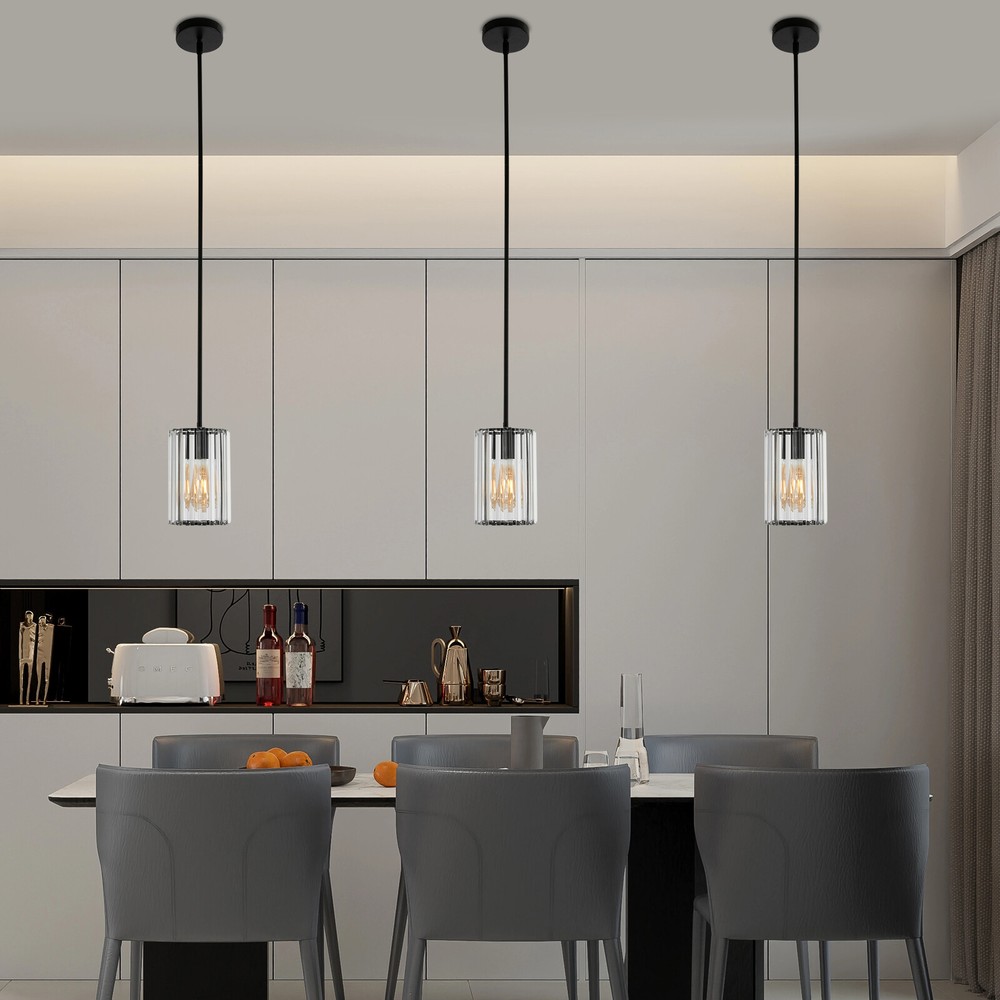 3pcs Modern Crystal Pendant Light for Kitchen Island Hanging Chandelier Fixture