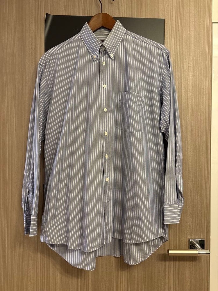 Comme Des Garcons Homme Deux Striped Shirt Blue Men's Made in Japan Size S