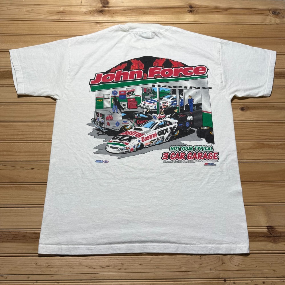 Vintage 2001 John Force Racing Not Your Typical 3 Car Garage Graphic Shirt Large