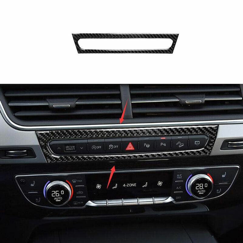 Fit For Audi Q7 2016-2019 Real Carbon Fiber Mergency Light Switch Control Trim