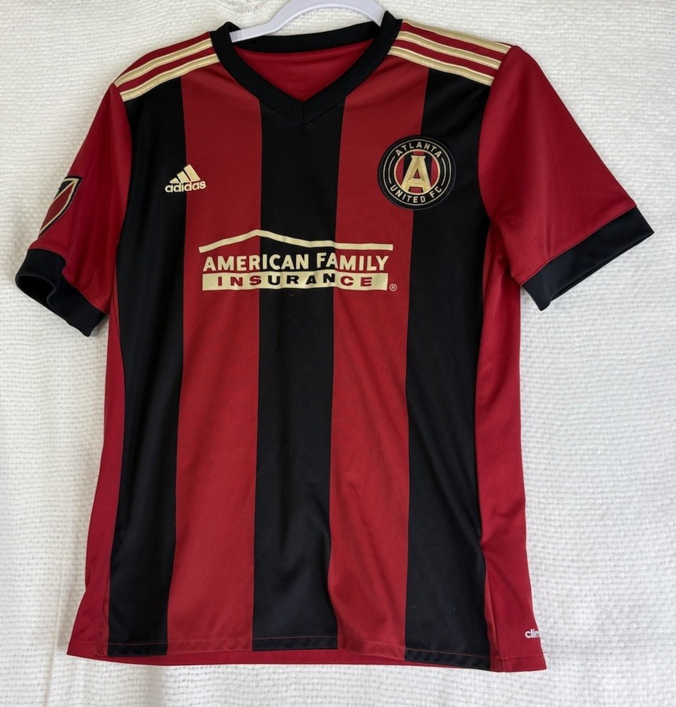 Atlanta United FC Jersey Youth Large Red Black MLS Soccer Adidas 2017 Inaugural