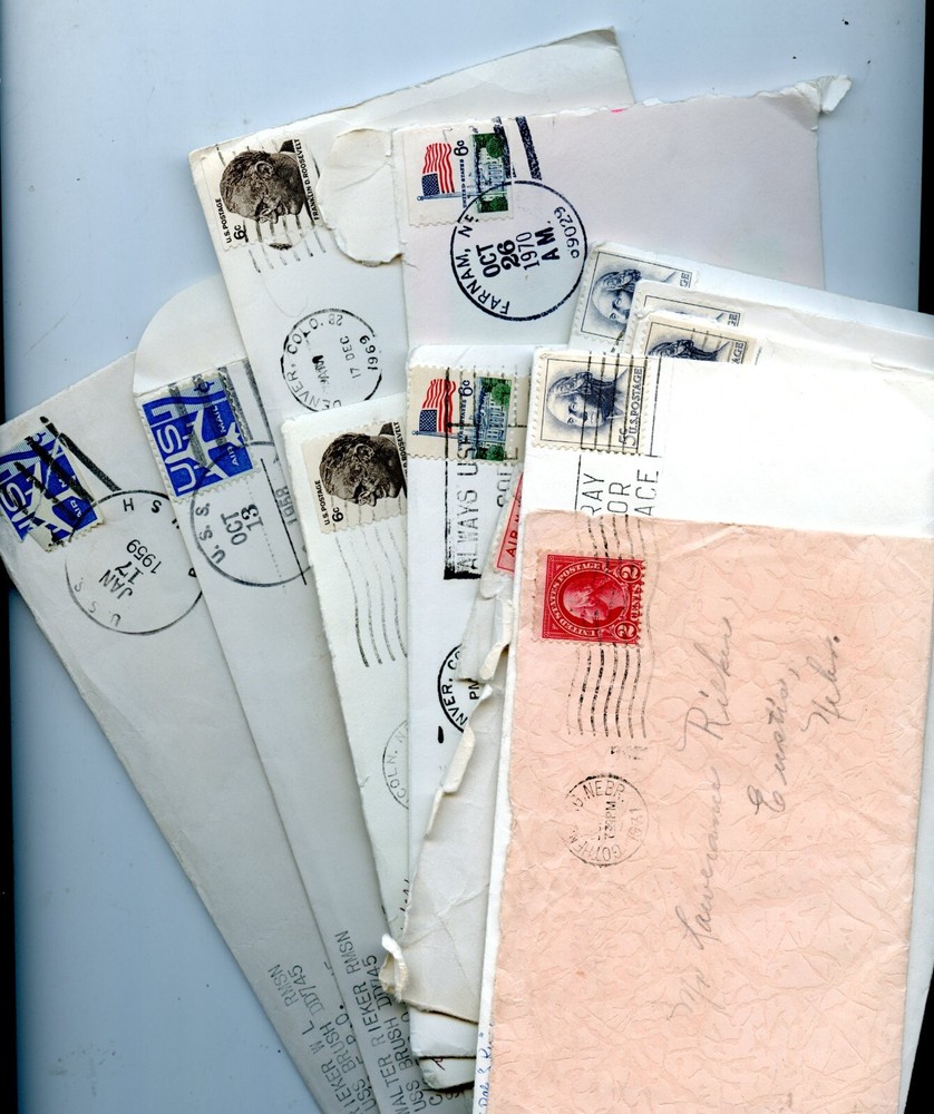 12 Letters to Rieker Family Member Dated From 1931-1985 Nebraska / Colorado