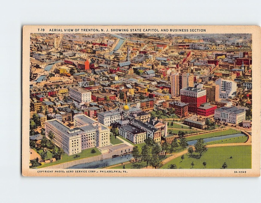 Postcard Aerial View Of Trenton New Jersey USA