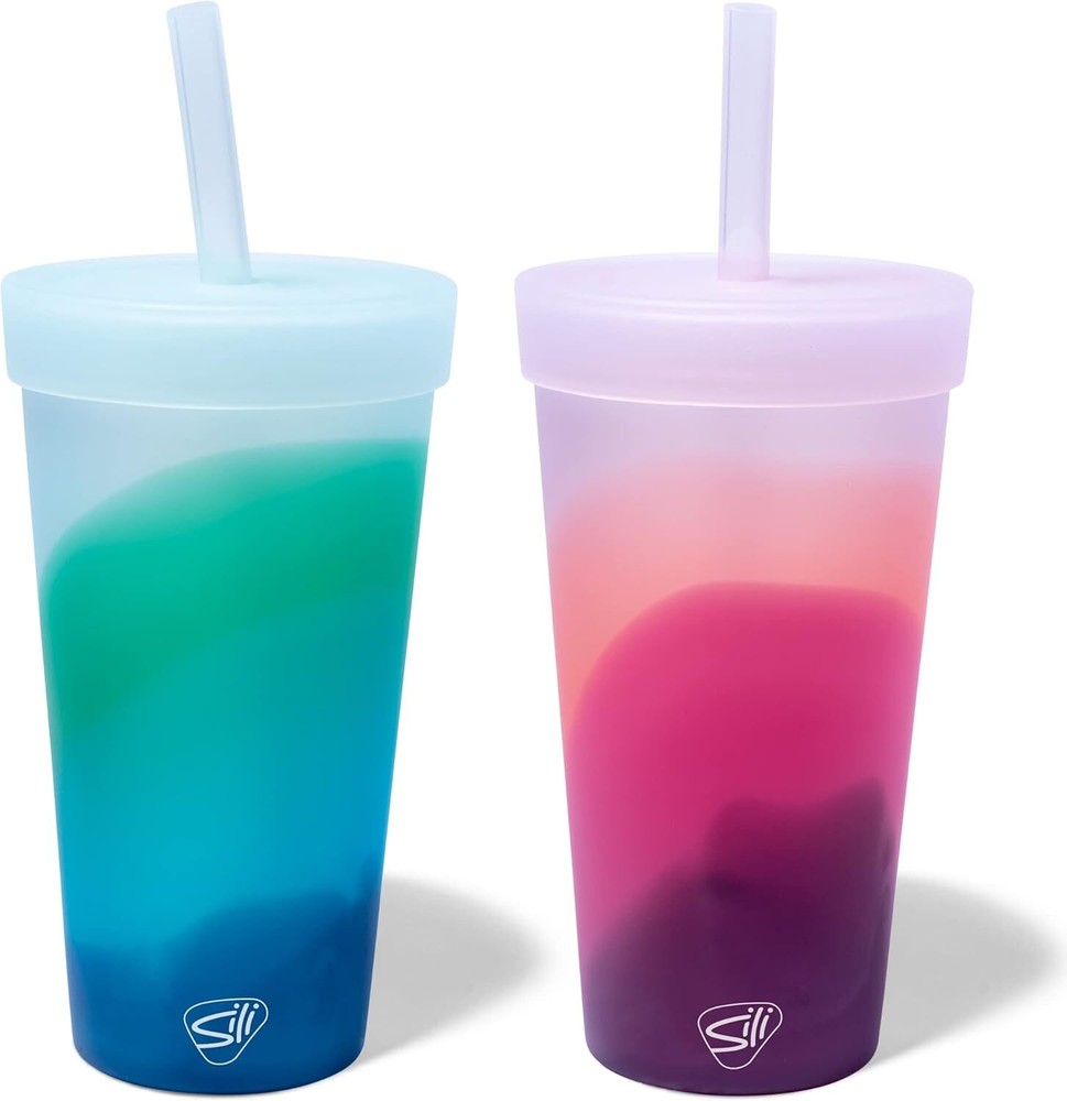 Silipint: Silicone 22oz Straw Tumblers: 2 Pack - Mountain Air & Desert Sun