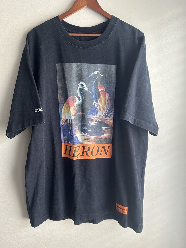 Heron Preston Graphic T-shirt Oversized Heavyweight Cotton Black Size XL RARE!