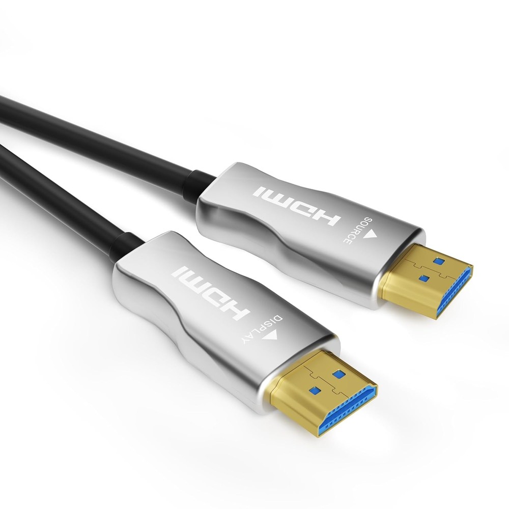 4K Fiber Optic HDMI Cable 35ft, High Speed 2.0 Cable, 35FT, Silver