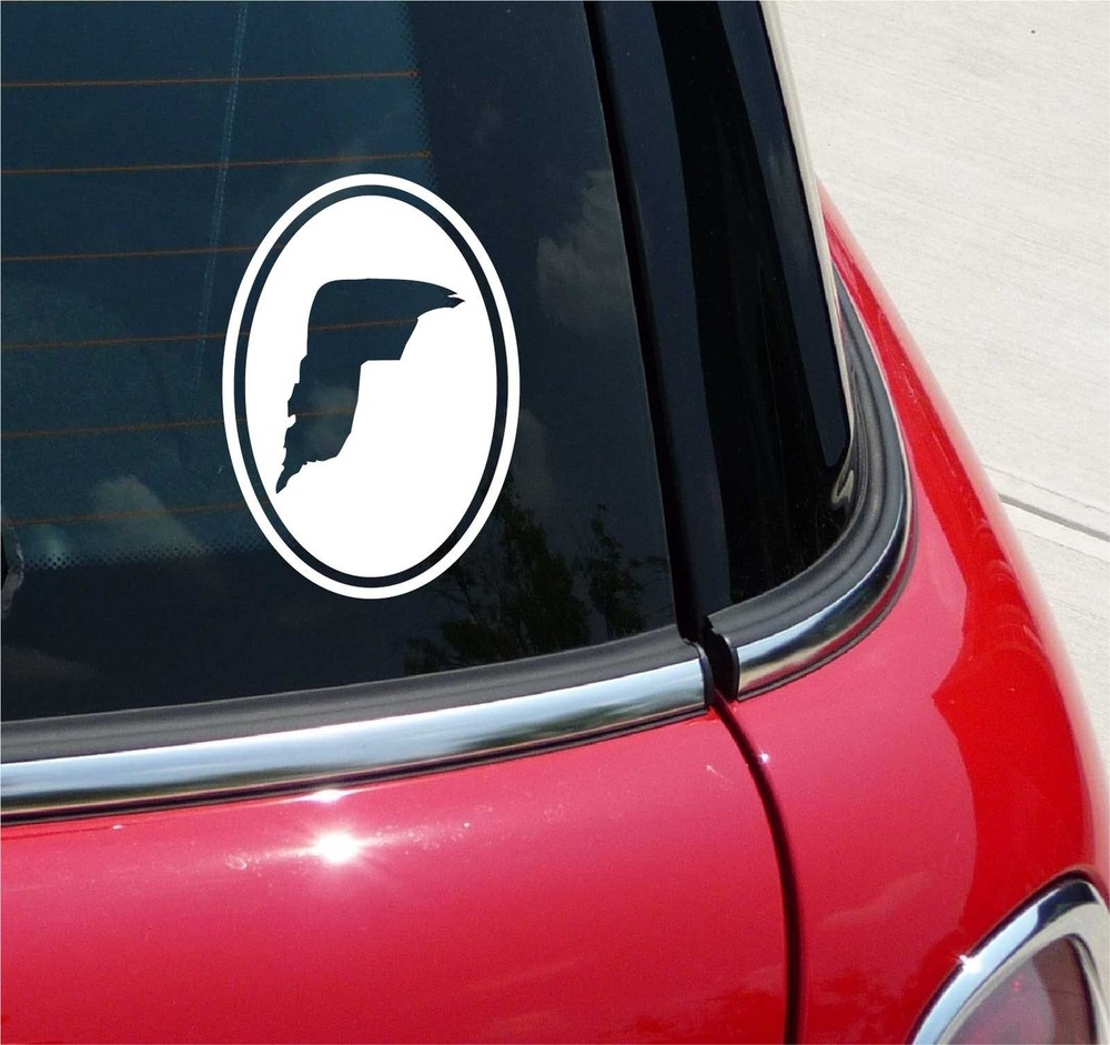 Euro Mullet Hair Graphic Sticker for Car or Wall - Single Color Oval Design