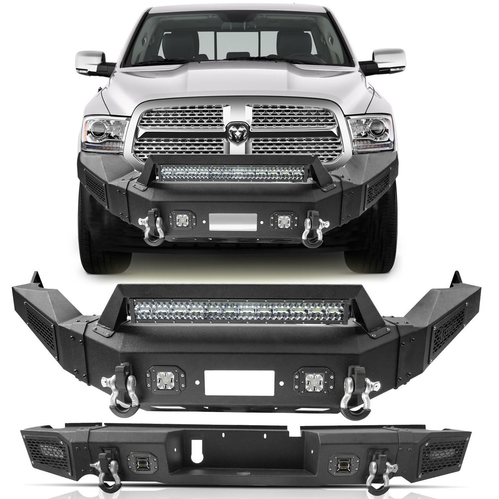 Front or Rear Bumper kit For 2013-2018 Dodge Ram 1500 w/Winch Plate LED Lights
