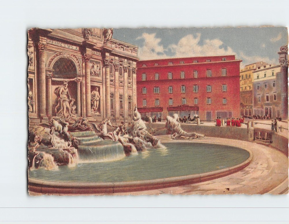 Postcard Trevi Fountain Rome Italy