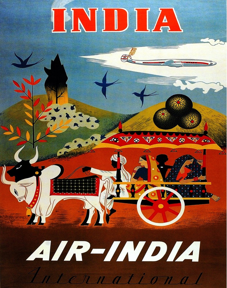 7783.Decoration Poster.Home Room wall interior art design.Air India.Aviation