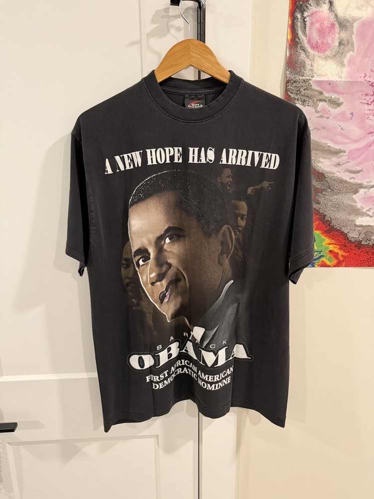 Vintage 2000s Barack Obama T-Shirt Rap & Political Tee Y2K Size XL