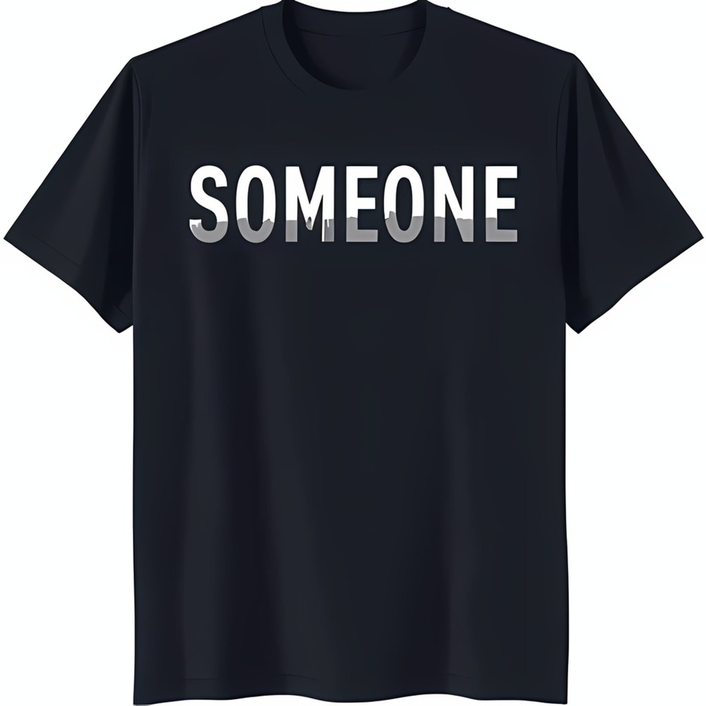 Abstract Melting 'SOMEONE' Graphic Black T-Shirt for Unique Style-image