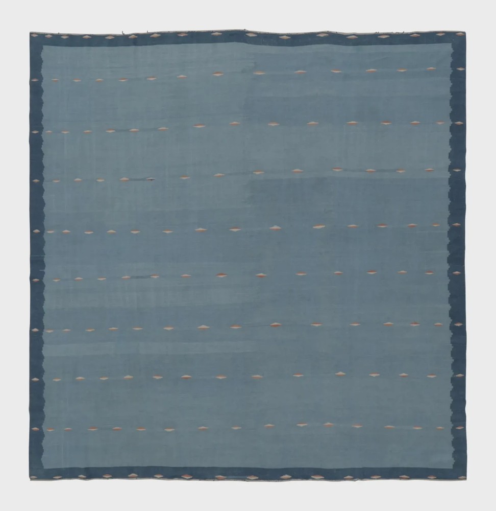 New Hand Knotted Dhurrie Kilim Rug Color Blue Design Handmade Carpet Rug