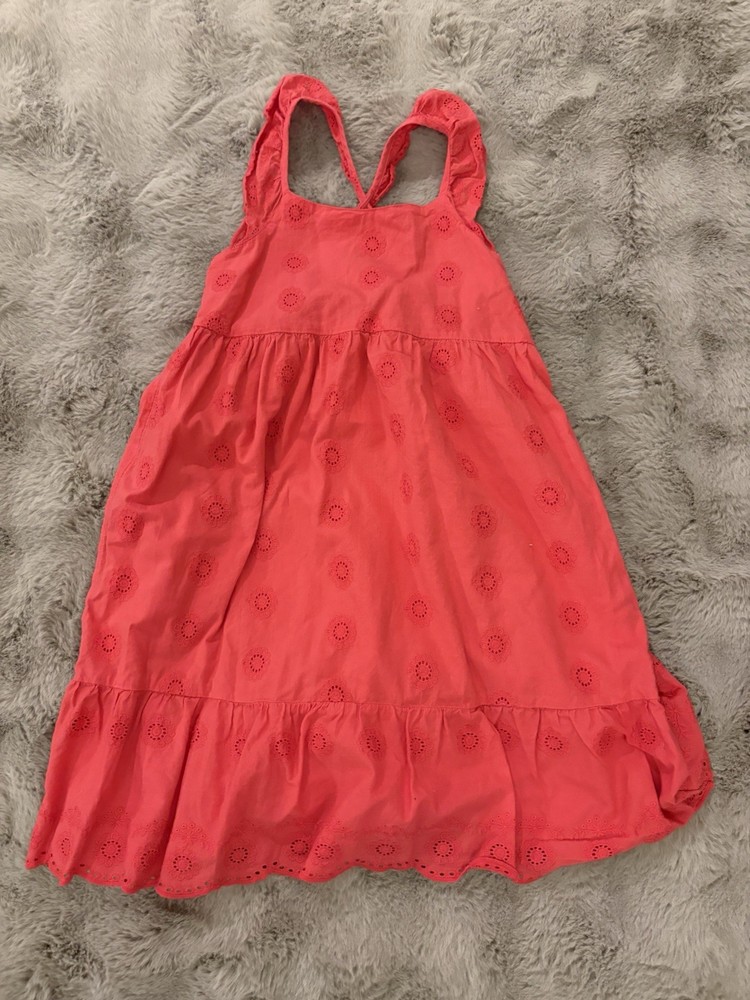 Gap Kids Girls’ Floral Red Dress Size Small With Intricate Flower  Designs