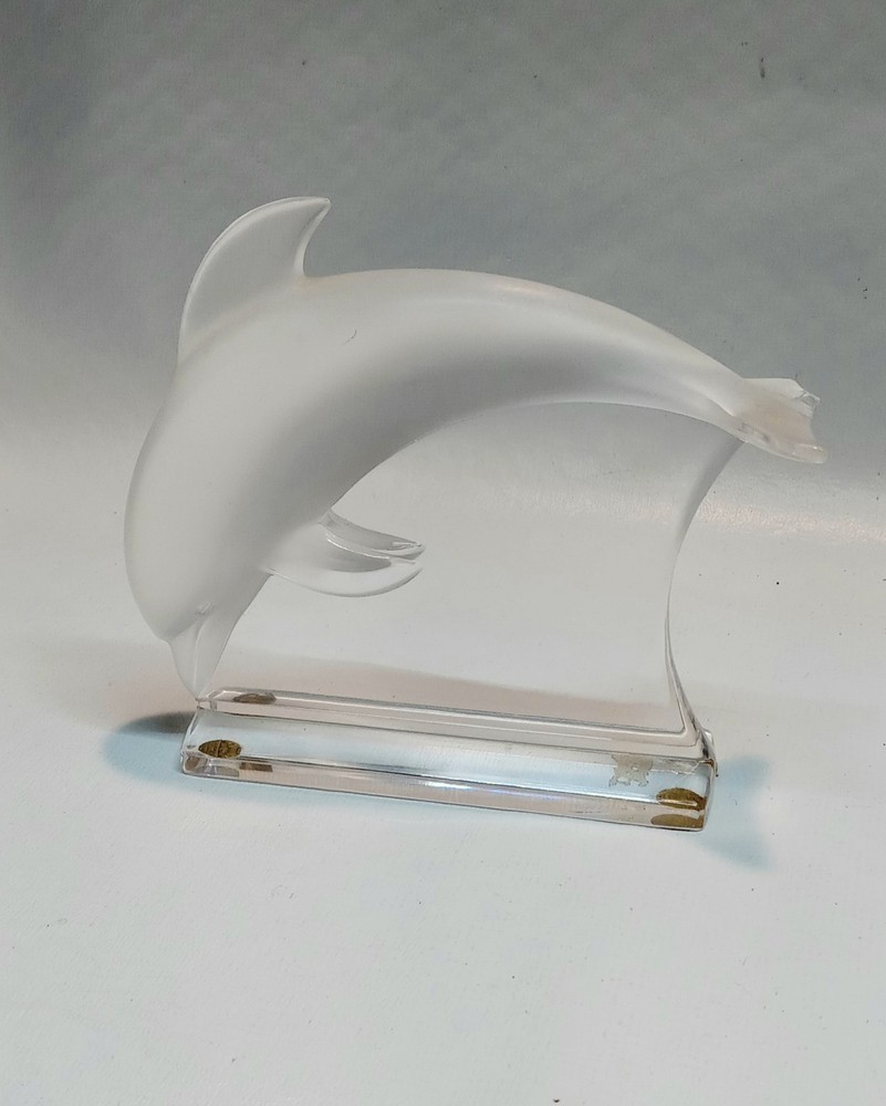 Lalique Crystal Dolphin Figurine Crystal Made In France