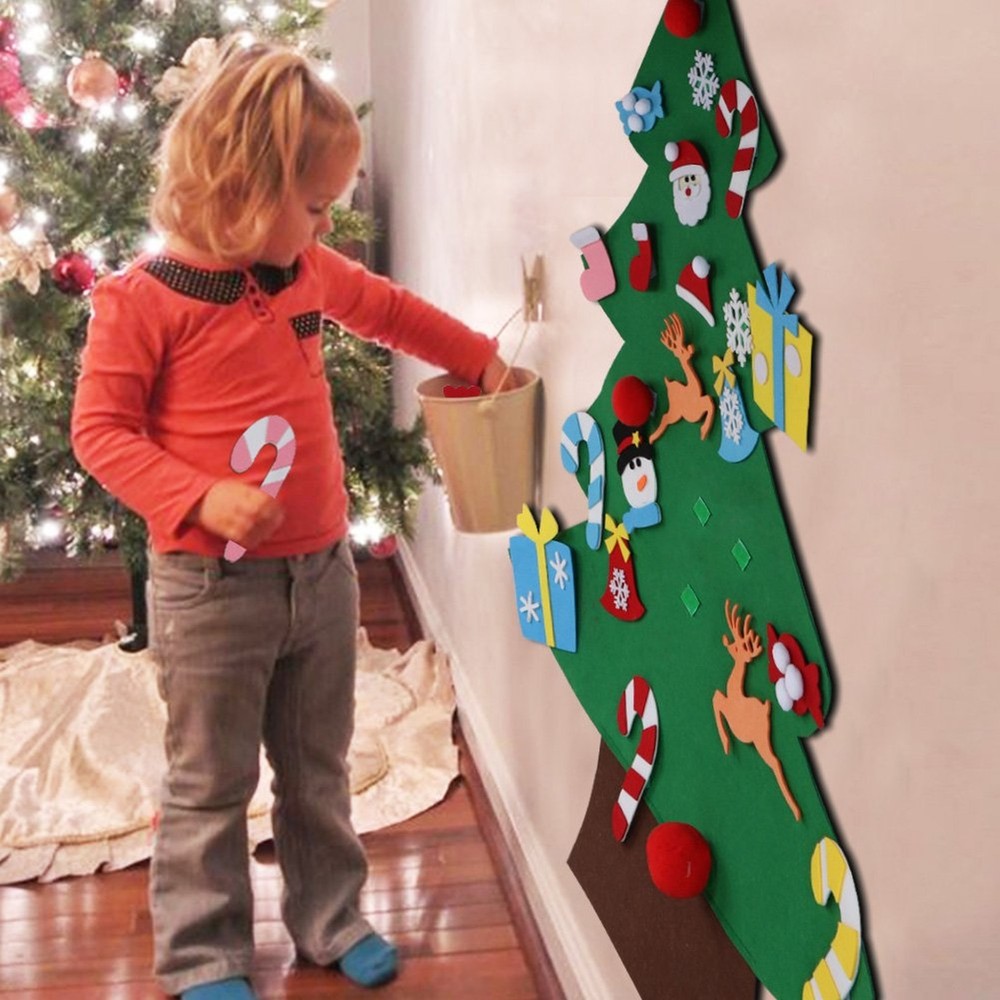 Aytai 3ft DIY Felt Christmas Tree Set With Ornaments for Kids Holiday Fun
