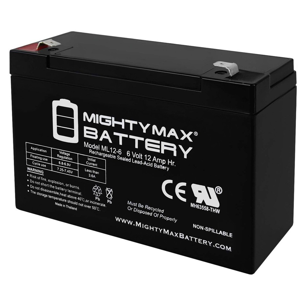 Mighty Max 6V 12AH F2 Battery Replacement for Childrens Car UB6120
