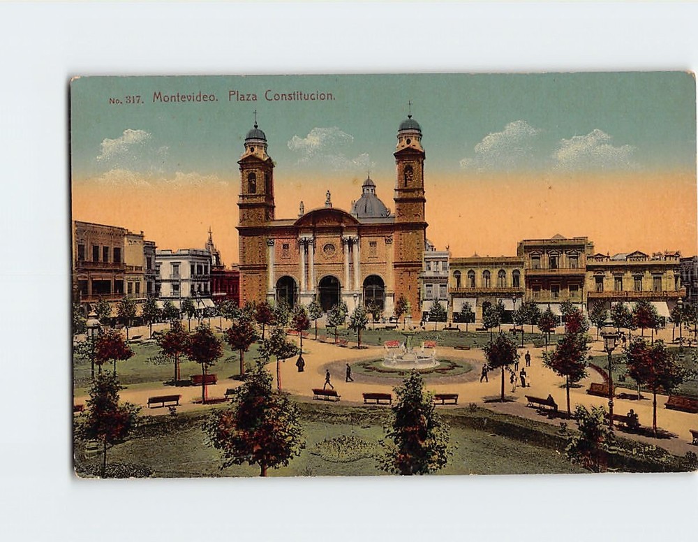 Postcard Plaza Constitucion Montevideo Uruguay