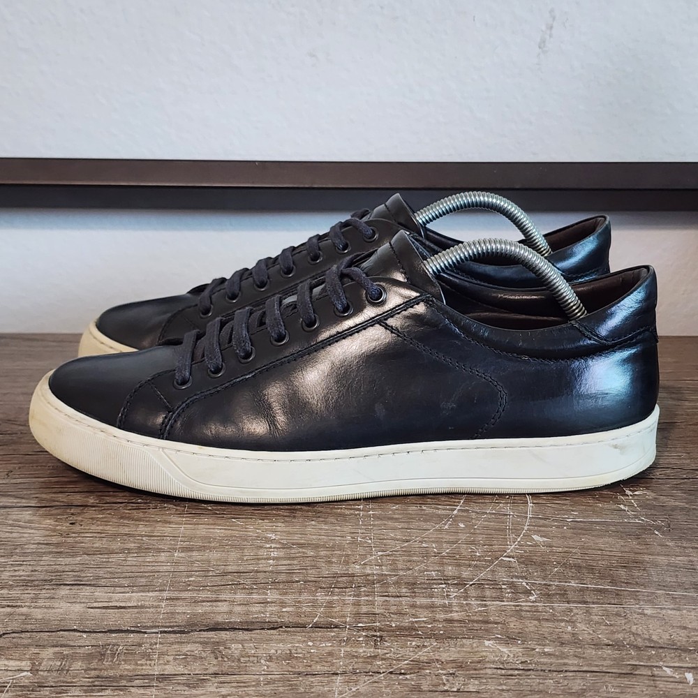 Bruno Magli Westy Men's Leather Fashion Shoes Sneakers Size 11.5 Black