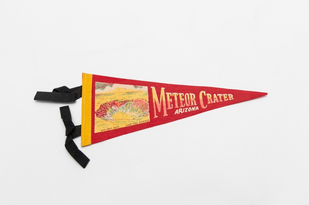Vintage Meteor Crater Arizona Souvenir Felt Pennant 12