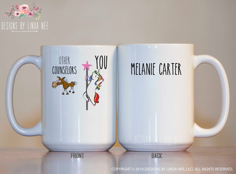 Funny Personalized Counselor Mug Unicorn Mug Therapist Cup Counselor Gift