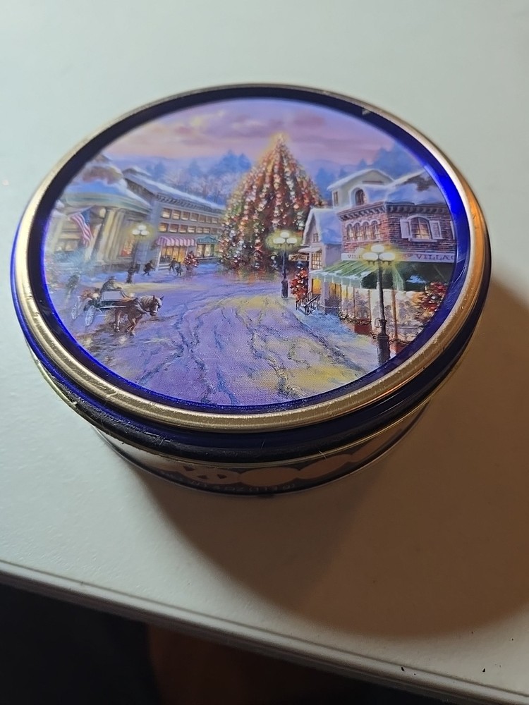 5-1/4 x 2 Round Christmas Themed Cookie Tin