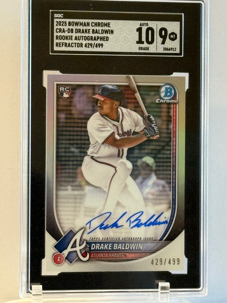 2025 Bowman Chrome RC Auto /499 Drake Baldwin CRA-DB Braves   (SGC 10)