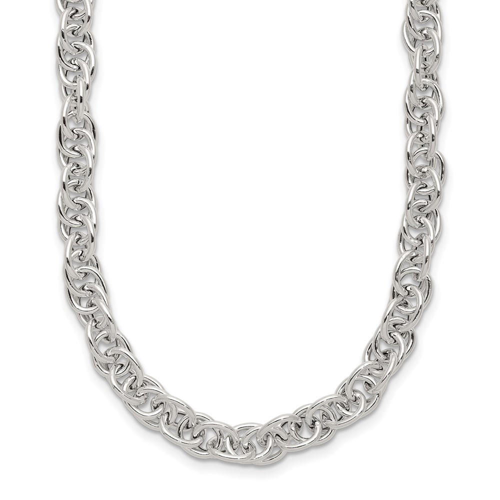 Sterling Silver Polished Fancy Link Chain Necklace 18