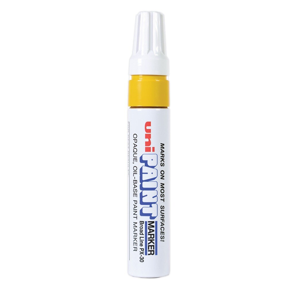 uni-ball 63735 Broad Chisel Tip Permanent Marker - Yellow New