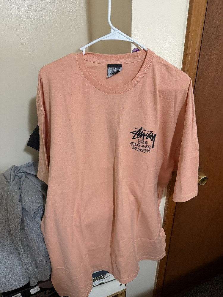 Stussy Dover Street Market Los Angeles XXL  Tee Shirt Peach Men's Regular Fit