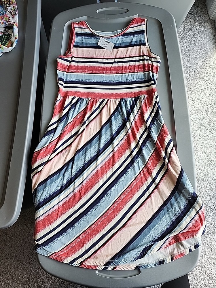 24/7 Maurices Dress Womens -MEDIUM - Sleeveless - STRIPES - NEW TAGS $24.90