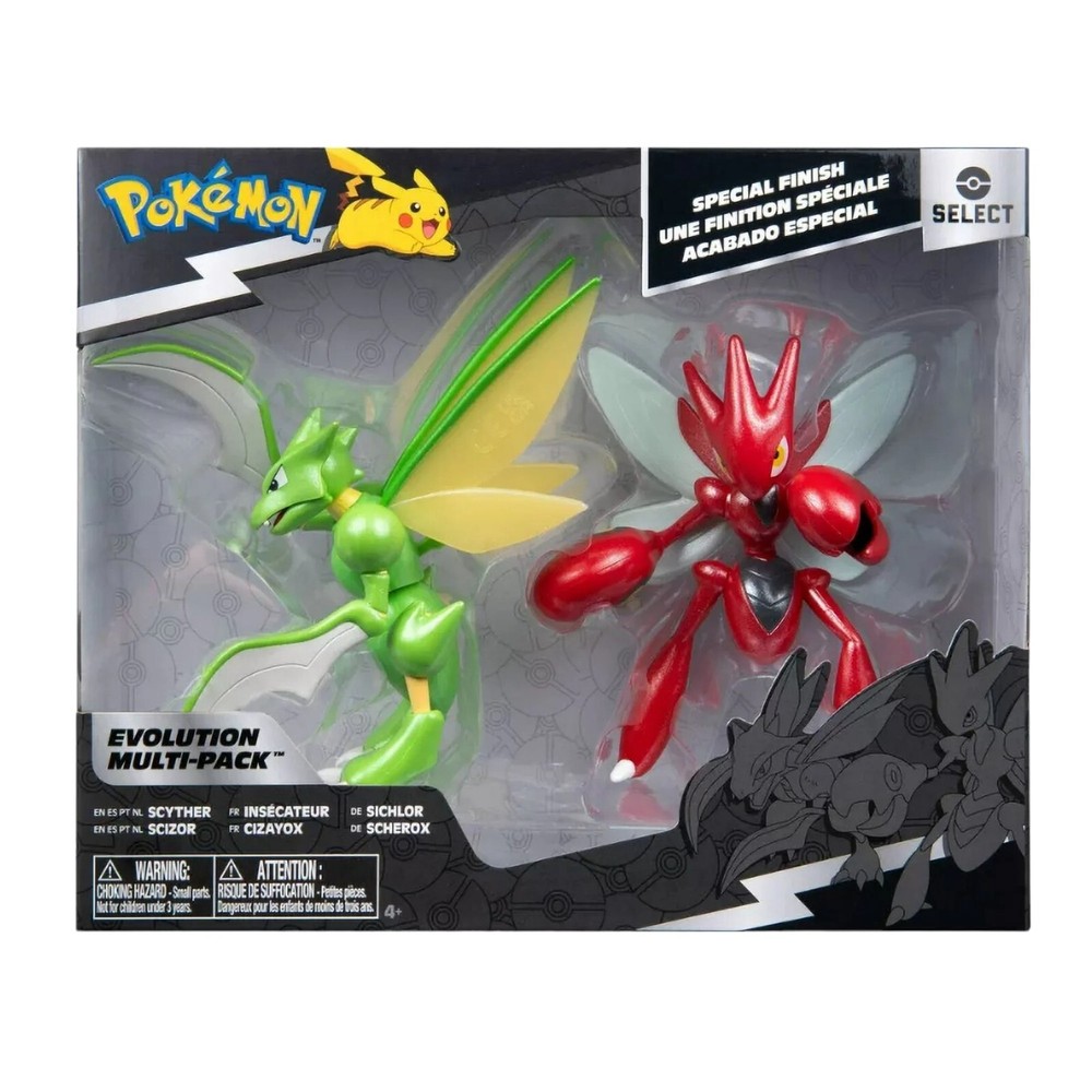 Jazwares Pokemon Select Evolution Pack Scyther and Scizor 2 Pack Figure Toy NEW