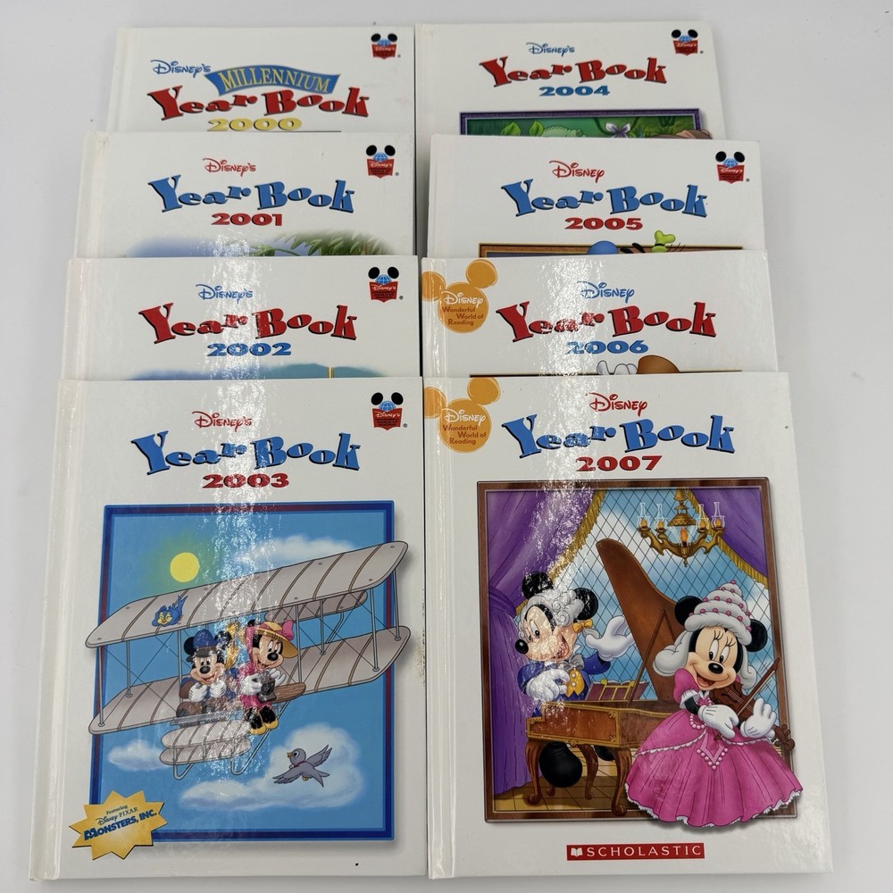 Lot of 8 Disney's Year Book 2000 thru 2007 Wonderful Wonderful World of Reading